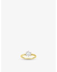 Thomas Sabo - Solitaire 18Ct-Plated 925 Sterling And Brilliant-Cut Cubic Zirconia Ring - Lyst
