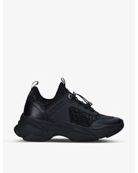 KG by Kurt Geiger - Leighton Crystal-Embellished Woven Low-Top Trainers - Lyst