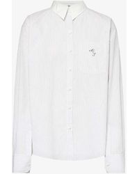 Acne Studios - Saffron Logo-embroidered Cotton-poplin Shirt - Lyst