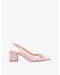 Phase Eight - Sparkle Heeled Suede Sling-Back Heels - Lyst