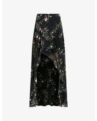AllSaints - Slvina Oto Floral-print Woven Maxi Skirt - Lyst