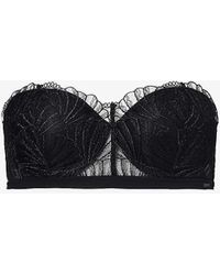 Calvin Klein - Floral-lace Underwired Padded Bandeau Bra - Lyst