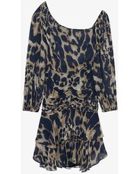 IRO - Judithe Leopard-print Woven Mini Dress - Lyst