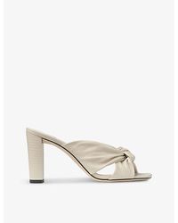 Jimmy Choo - Avenue 85 Knot-embellished Leather Heeled Mules - Lyst