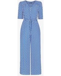 Whistles - Oversized-collar Relaxed Woven Jumpsuit - Lyst