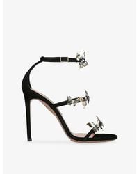 Aquazzura - Papillon Sauvage 105 Suede Heeled Sandals - Lyst