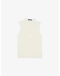 Whistles - Textured Sleeveless Cotton-Blend Top - Lyst