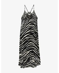 Zadig & Voltaire - Risty Lace-Trim Woven Midi Dress - Lyst