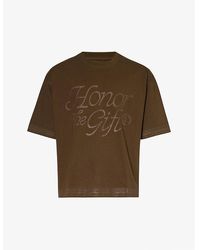 Honor The Gift - Graphic-print Crewneck Cotton-jersey T-shirt - Lyst