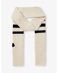 Moncler - Logo-patch Wool-knit Scarf - Lyst