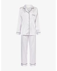 THE NAP CO - Relaxed-Fit Striped Satin Pyjama Set - Lyst