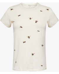 Rag & Bone - Bumblebee-print Ribbed-neckline Cotton-jersey T-shirt - Lyst