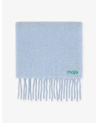 Maje - Fringed Logo-Embroidered Wool And Alpaca Scarf - Lyst