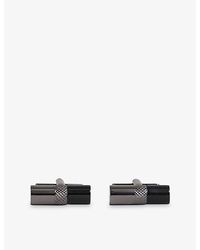 Reiss - Dexter Onyx Barrel Cufflinks - Lyst