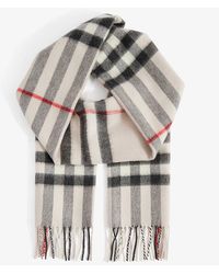 Burberry - Giant Check Fringed Cashmere Scarf - Lyst