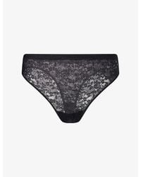 Spanx - Supersmooth Day To Date Night Stretch-Lace Thong - Lyst