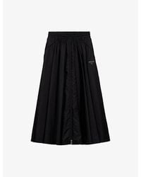 Prada - Re Nylon Logo-Embellished Woven Midi Skirt - Lyst