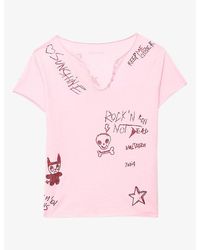 Zadig & Voltaire - Tunisien Graphic-Print Cotton T-Shirt - Lyst