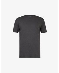 AllSaints - Figure Crewneck Cotton-jersey T-shirt - Lyst