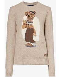 Polo Ralph Lauren - Polo Bear Graphic-intarsia Cotton-knit Jumper - Lyst