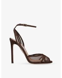 Aquazzura - Shear 105 Suede Heeled Sandals - Lyst