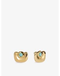 Monica Vinader - Amaia Gemstone 18Ct- Vermeil And Amazonite Stud Earrings - Lyst