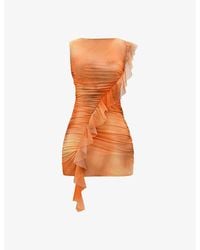 Mistress Rocks - Cut-Out Halter-Neck Ombre Stretch-Mesh Mini Dress - Lyst