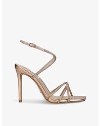 Steve Madden - Slayed Cross-strap Heeled Faux-leather Sandals - Lyst