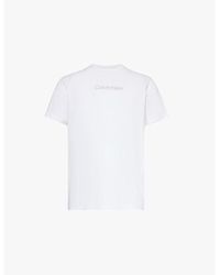 Calvin Klein - Crewneck Embroidered-Branded Cotton-Jersey T-Shirt - Lyst