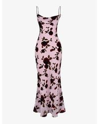 House Of Cb - Serena Floral-print Stretch-woven Maxi Dress - Lyst