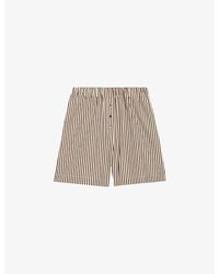 Claudie Pierlot - Striped Elasticated High-rise Cotton Shorts - Lyst