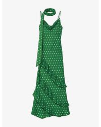 OMNES - Taylor Starburst Print Chiffon Maxi Dress - Lyst