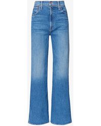 Mother - The Ditcher Roller Wide-leg High-rise Stretch-organic-denim-blend Jeans - Lyst