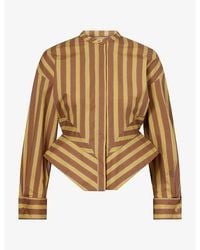 STAUD - Rhys Stripe Cotton Top - Lyst