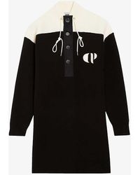 Claudie Pierlot - Maxima Logo-embroidered Knitted Mini Jumper Dress - Lyst