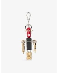 Prada - Robot Saffiano Leather Bag Charm - Lyst