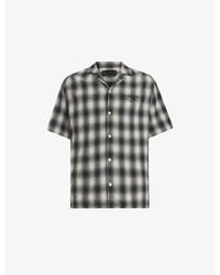 AllSaints - Underground Logo-Print Relaxed Checked Cotton Shirt - Lyst