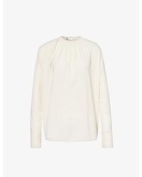Totême - Shirred Relaxed-fit Woven Blouse - Lyst