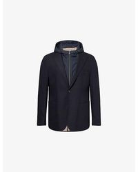 Corneliani - Hooded Long-Sleeve Wool-Cashmere Blend Jacket - Lyst