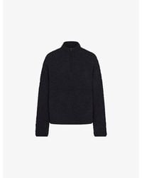 Skims - Mock-Neck Half-Zip Knitted Woven Pullover - Lyst
