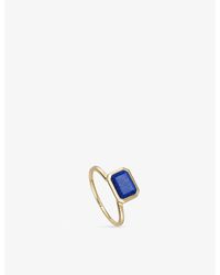 Astley Clarke Ottima Lapis 18ct Yellow-gold Plated Sterling Silver Ring - Blue