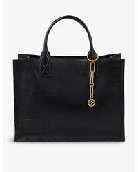 Sandro - Kasbhcuir Brand-Embossed Patch Leather Tote Bag - Lyst