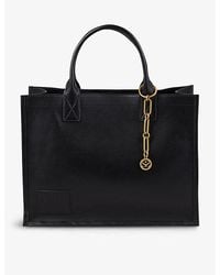 Sandro - Kasbhcuir Brand-embossed Patch Leather Tote Bag - Lyst