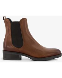 Dune - Panoramic Elasticated Faux-leather Chelsea Boots - Lyst