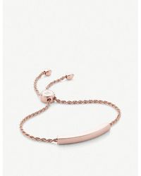 Monica Vinader - Linear 18Ct-Plated And Pavé Diamond Bracelet - Lyst