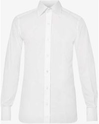 Tom Ford - Stepped-hem Slim-fit Cotton-poplin Shirt - Lyst