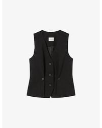 Claudie Pierlot - V-Neck Sleeveless Woven Waistcoat - Lyst