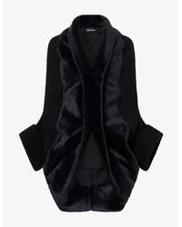 Junya Watanabe - Draped Wool And Faux-Fur Jacket - Lyst