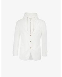 Eleventy - Detachable-hood Notched-lapel Cotton-blend Jacket - Lyst