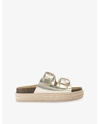 KG by Kurt Geiger - Raquel Rope-Sole Faux-Leather Sandals - Lyst